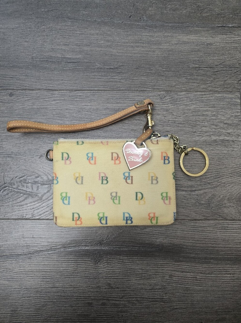 Dooney & Bourke Y2K Signature Rainbow monogram wristlet IT Collection